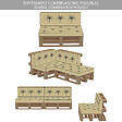 VOUNOT - Lot de 4 Coussins pour palettes en bois beige - vignette