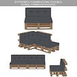 VOUNOT - Lot de 4 Coussins pour palettes en bois gris - vignette