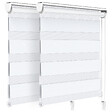 VOUNOT - Lot de 2 Store enrouleur jour nuit double 90x150cm Blanc - vignette