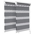 VOUNOT - Lot de 2 Store enrouleur jour nuit double 50x150cm Gris - vignette