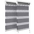 VOUNOT - Lot de 2 Store enrouleur jour nuit double 45x150cm Gris - vignette