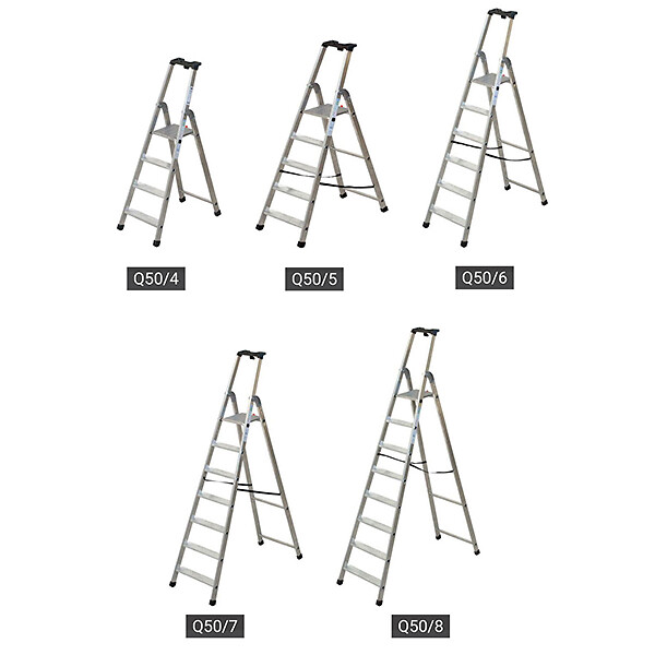 MATISERE - Escabeau pro 7 marches - Hauteur atteignable max: 3.59m - Q50/7 - large
