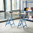 HOMCOM - Lot de 2 tréteaux pliables télescopiques hauteur réglable 80-130 cm bleu - vignette
