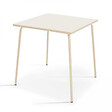 OVIALA - Ensemble table de jardin carrée et 2 chaises acier ivoire - Palavas - vignette