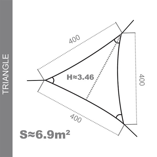 COTE STORE - Voile d'ombrage 4 x 4 x 4 m imperméable 220g/m² Haute densité - Tissu déperlant - Terracotta épicé - large