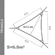 COTE STORE - Voile d'ombrage 4 x 4 x 4 m imperméable 220g/m² Haute densité - Tissu déperlant - Terracotta épicé - vignette