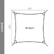 COTE STORE - Voile d'ombrage 3 x 3 m imperméable 220g/m² Haute densité - Tissu déperlant - Terracotta épicé - vignette