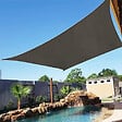 COTE STORE - Voile d'ombrage 5 x 4 m imperméable 220g/m² Haute densité - Tissu déperlant - Gris ardoise - vignette