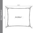 COTE STORE - Voile d'ombrage 5 x 4 m imperméable 220g/m² Haute densité - Tissu déperlant - Gris ardoise - vignette