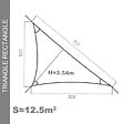 COTE STORE - Voile d'ombrage 5 x 5 x 7,07 m imperméable 220g/m² Haute densité - Tissu déperlant - Taupe cendré - vignette