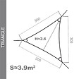 COTE STORE - Voile d'ombrage 3 x 3 x 3 m imperméable 220g/m² Haute densité - Tissu déperlant - Beige crème - vignette