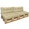 VOUNOT - Lot de 4 Coussins pour palettes en bois beige - vignette