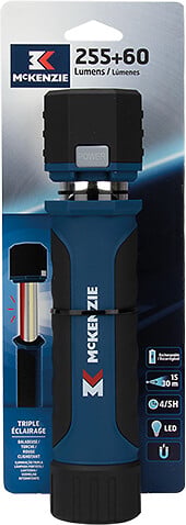 MC KENZIE - Lampe de travail LED double éclairage rechargeable - large