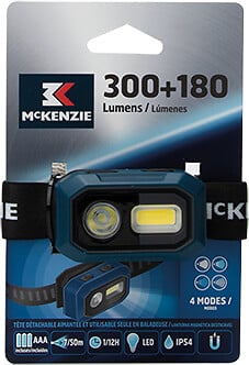 MC KENZIE - Lampe frontale - 300+180Lm - large