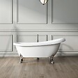 ROGIER & MOTHES - Baignoire sur pieds rétro RICHMOND Blanche 171 cm Pieds de Lion Chromés - vignette