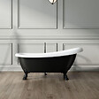 ROGIER & MOTHES - Baignoire sur pieds rétro RICHMOND Noire 171 cm Pieds de Lion Noirs - vignette