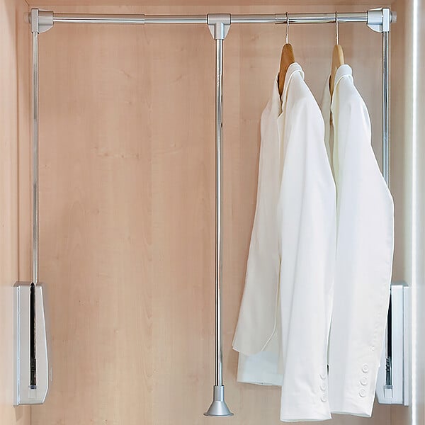 EMUCA - Penderie rabattable pour armoire Hang, 450 - 600, Chromé, Acier et Plastique. - large