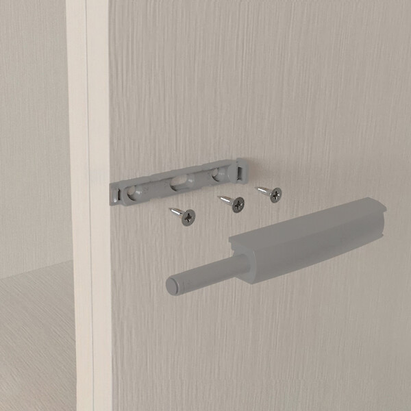 EMUCA - Lot de 10 serrures de porte à visser dans le meuble avec réglage Push Lite, longueur 80mm, Amortisseur, Plastique, Gris - large