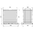 EMUCA - poubelle de recyclage pour montage inférieur et extraction manuelle pour meuble de cuisine Recycle 1x35 litres, Plastique gris anthracite - vignette