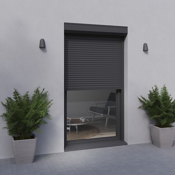 FRANCE COMBI - Volet roulant electrique recoupable filaire - Gris - 220x120cm - large