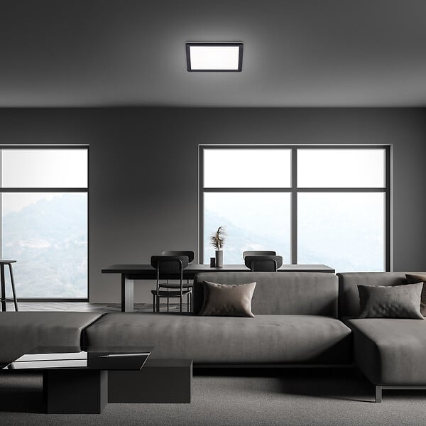 BRILONER - Panneau LED ultra plat - noir - 1xLED-12W - large