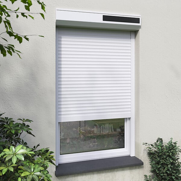 FRANCE COMBI - Volet roulant electrique recoupable solaire- blanc- 160x120cm - large