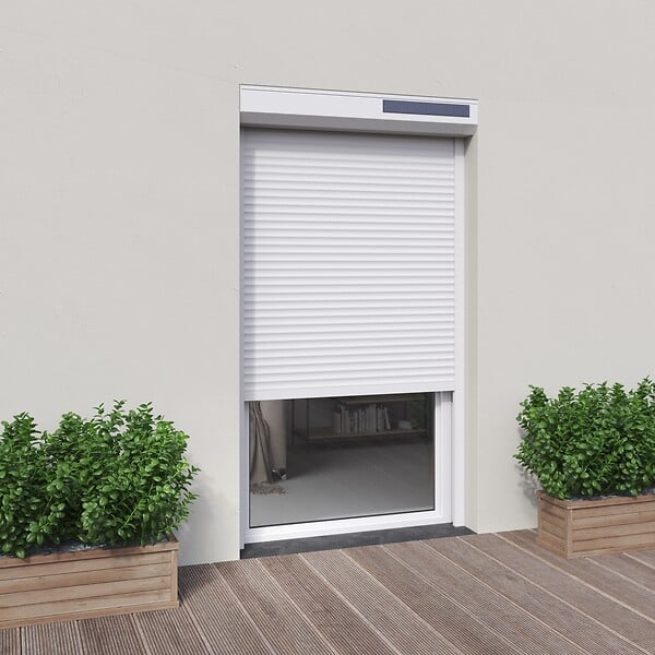 FRANCE COMBI - Volet roulant electrique recoupable solaire - blanc - 215x120cm - large