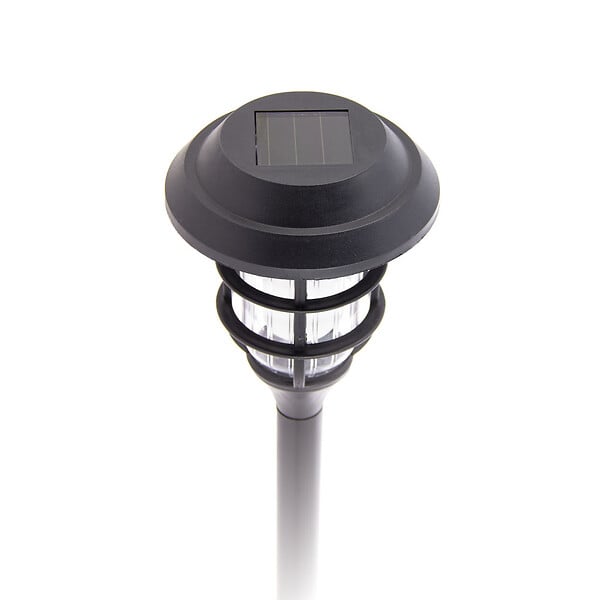 XANLITE - Balise solaire LED noire effet flamme, structure plastique, lumière blanc très chaud 1800 K, autonomie jusqu’à 8 h, alimentation solaire, indice IP44, dimensions 118 × 427 mm, usage extérieur décorati - large