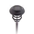 XANLITE - Balise solaire LED noire effet flamme, structure plastique, lumière blanc très chaud 1800 K, autonomie jusqu’à 8 h, alimentation solaire, indice IP44, dimensions 118 × 427 mm, usage extérieur décorati - vignette
