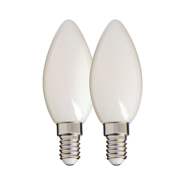 XANLITE - Lot de 2 ampoules Filament LED flamme opaques, culot E14, puissance équivalente 40W, flux 470 lm, lumière blanc neutre 4000 K - large