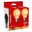 XANLITE - Lot de 2 ampoules Filament LED opaques, culot E27, forme A60, puissance équivalente 60W, flux 806 lm, lumière blanc chaud 2700 K - vignette