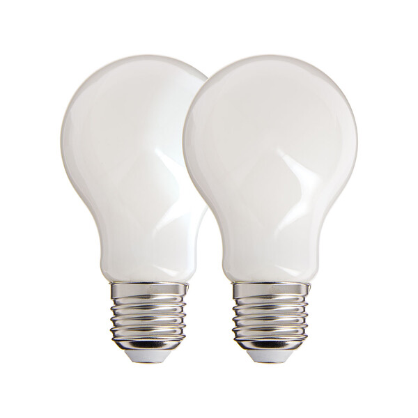 XANLITE - Lot de 2 ampoules Filament LED opaques, culot E27, forme A60, puissance équivalente 60W, flux 806 lm, lumière blanc chaud 2700 K - large