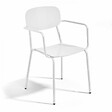 OVIALA - Fauteuil de jardin en aluminium blanc - Liverpool - vignette
