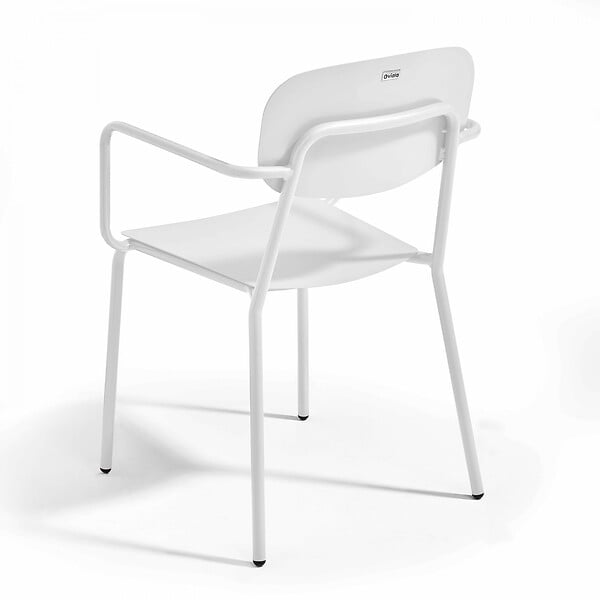 OVIALA - Fauteuil de jardin en aluminium blanc - Liverpool - large