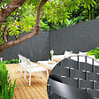 VOUNOT - Kit de lamelles occultantes PVC brise vue 75m x 4.7cm avec 150 clips Gris - vignette