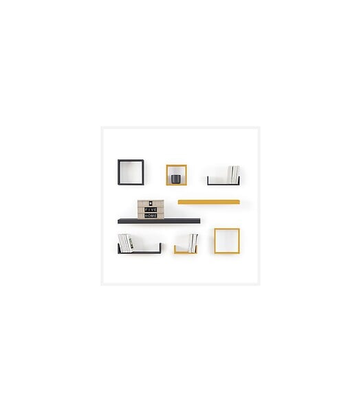 5 FIVE SIMPLY SMART - Étagère murale flottante coloris Noir L 80 cm Fixations invisibles - large