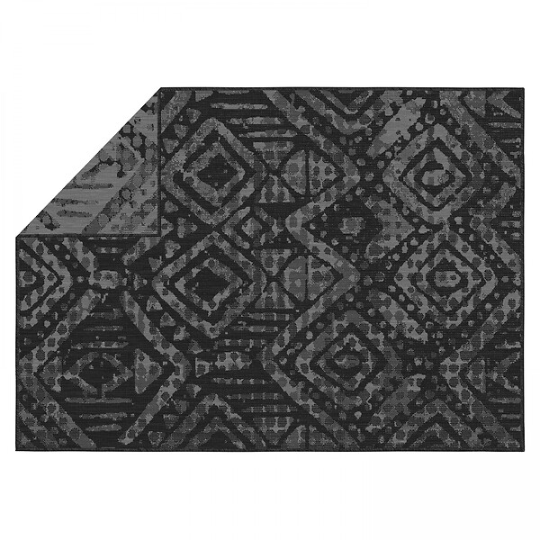 OVIALA - Tapis d'extérieur en polypropylène 160 x 230 cm noir - Kano - large