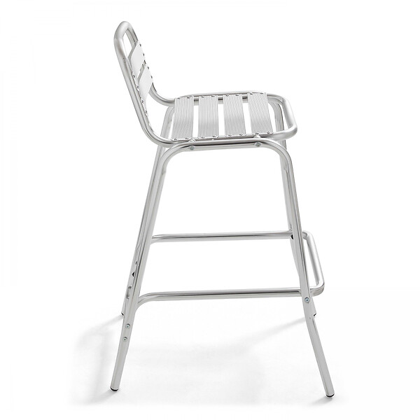 OVIALA - Table de jardin mange-debout et 4 chaises aluminium gris - Brixton - large