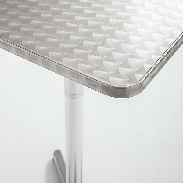 OVIALA - Table de jardin mange-debout et 4 chaises aluminium gris - Brixton - large