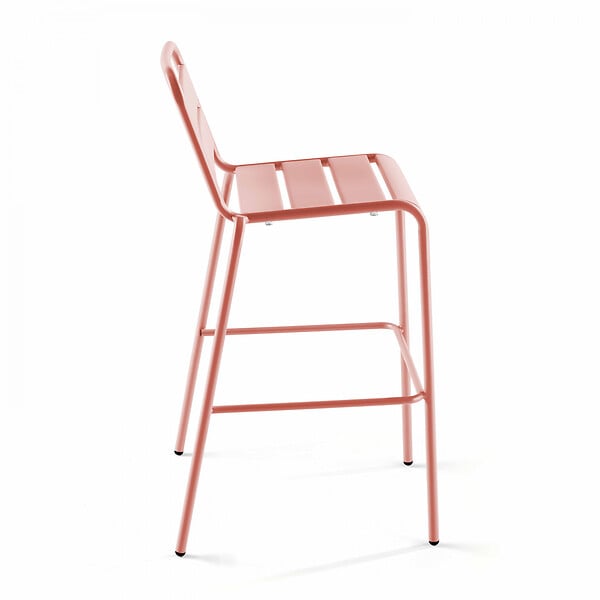 OVIALA - Chaise haute de jardin en métal argile - Palavas - large