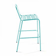 OVIALA - Chaise haute de jardin en métal turquoise - Palavas - vignette