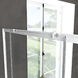 AURLANE - Porte de douche coulissante blanc 140x185cm - extensible - WHITY slide 140 - vignette