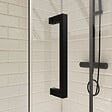 AURLANE - Porte de douche serigraphiee - 90x200cm + Paroi retour - 90x200 cm - PORTE PIVOTANTE - vignette