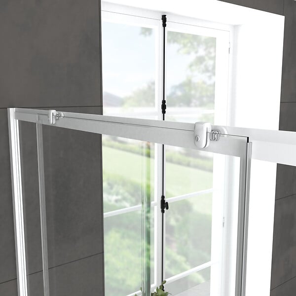 AURLANE - Porte de douche coulissante blanc 100x185cm - extensible - WHITY slide 100 - large