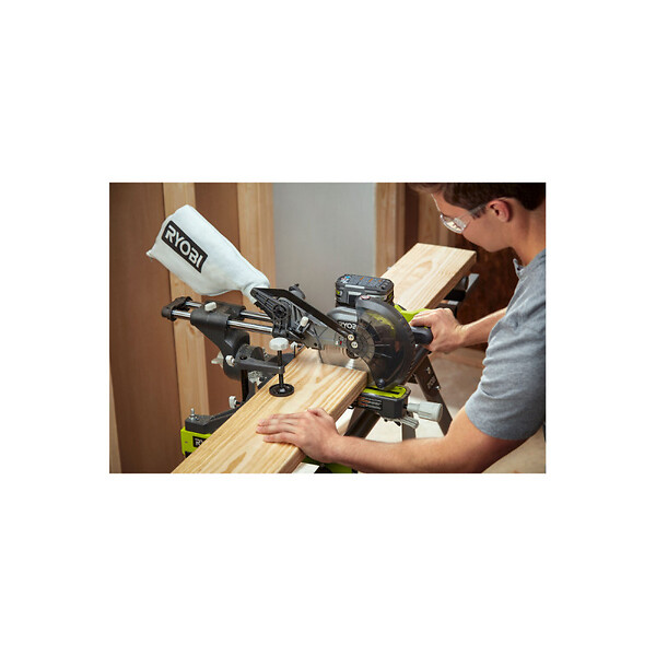 RYOBI - Pack RYOBI - Scie à  onglet sans fil - RMS18190-140G - 18V One+ - 1 batterie 4.0 Ah - 1 chargeur - Lame CSB190A1 - 190mm - 24 dents - large