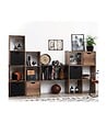 5 FIVE SIMPLY SMART - Meuble Étagère 9 cases de rangement coloris bois foncé style Industriel H 100.5 cm - vignette