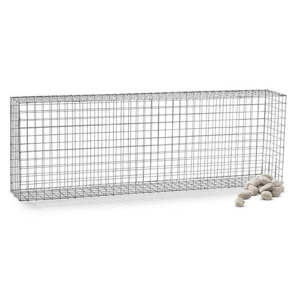 EASY CLOTURE - Gabion acier galvanisé L180 x H60 x Pr.30 cm tirants et crampons inclus - large