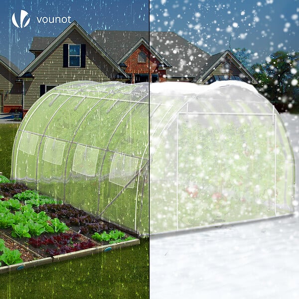 VOUNOT - Serre de jardin Toute Saison 12m2 avec portes laterales - large