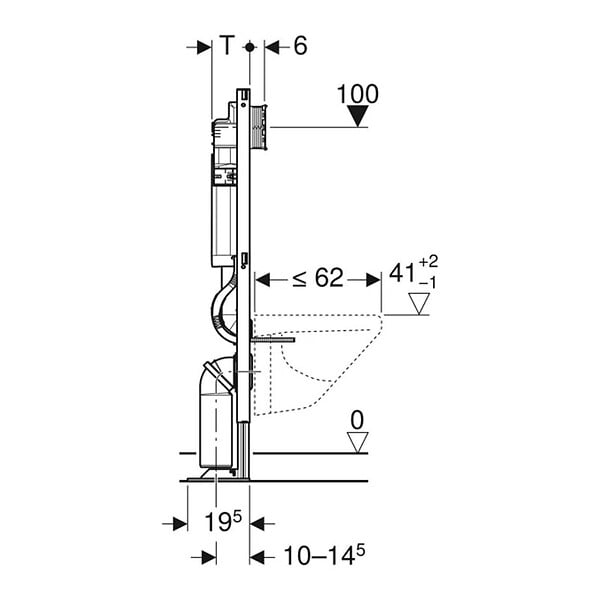 GEBERIT - Bâti support pour WC autoportant - Duofix Sigma - UP320 - large