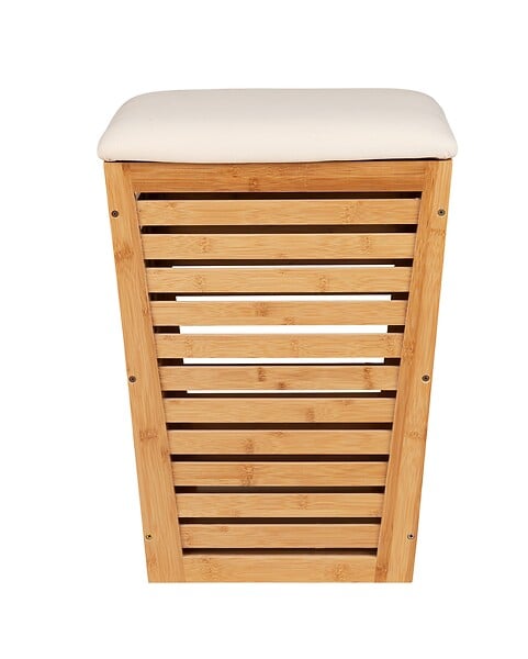 WENKO - Corbeille à linge avec coussin Bambusa - large